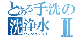 とある手洗の洗浄水Ⅱ（ウォシュレット）