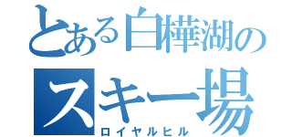 とある白樺湖のスキー場（ロイヤルヒル）