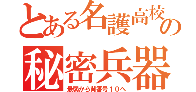 とある名護高校の秘密兵器（最弱から背番号１０へ）