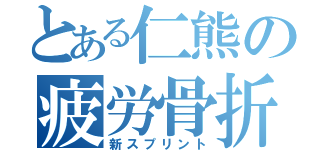 とある仁熊の疲労骨折（新スプリント）