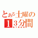 とある土曜の１３分間（地下鉄成増）