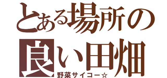 とある場所の良い田畑（野菜サイコー☆）