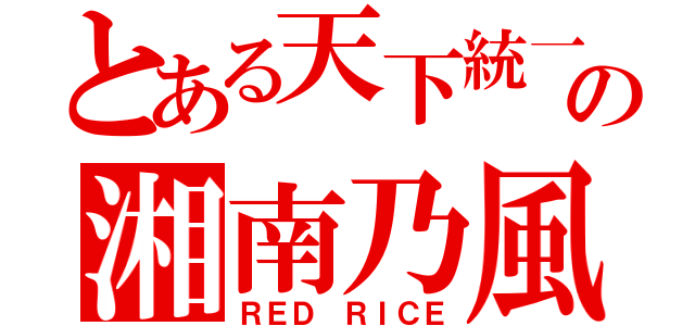 とある天下統一の湘南乃風（ＲＥＤ ＲＩＣＥ）