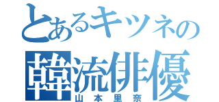 とあるキツネの韓流俳優（山本里奈）