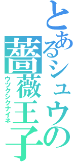 とあるシュウの薔薇王子（ウツクシクナイネ）