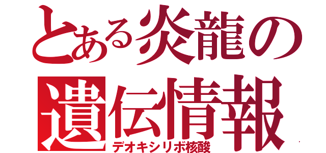 とある炎龍の遺伝情報（デオキシリボ核酸）