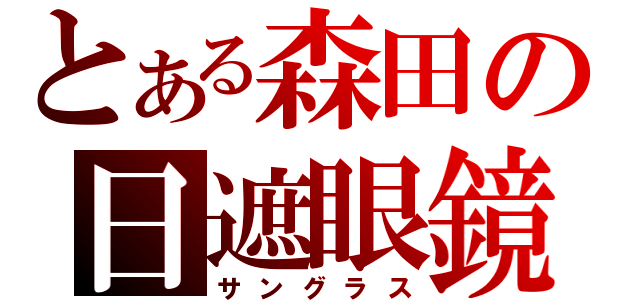 とある森田の日遮眼鏡（サングラス）