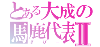 とある大成の馬鹿代表Ⅱ（ぽぴー）