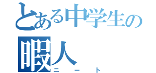 とある中学生の暇人（ニート）