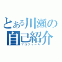 とある川瀬の自己紹介（プロフィール）