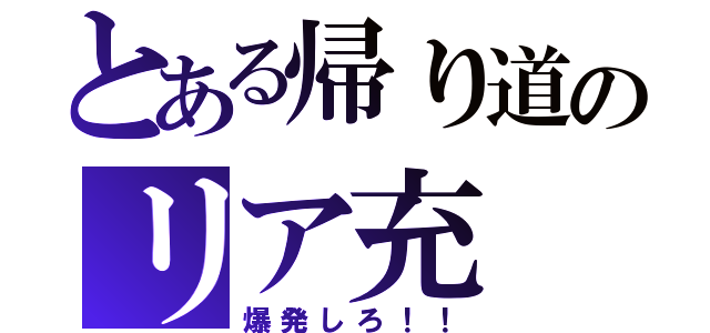 とある帰り道のリア充（爆発しろ！！）