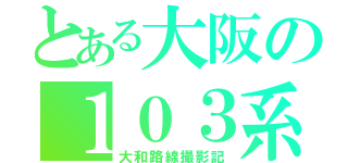 とある大阪の１０３系好き（大和路線撮影記）