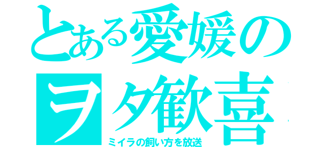 とある愛媛のヲタ歓喜（ミイラの飼い方を放送）