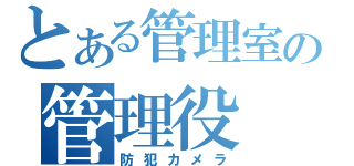 とある管理室の管理役（防犯カメラ）