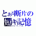 とある断片の短キ記憶（ショートノベル）