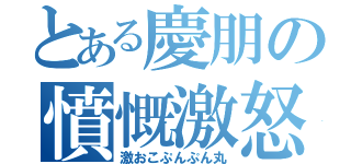 とある慶朋の憤慨激怒（激おこぷんぷん丸）