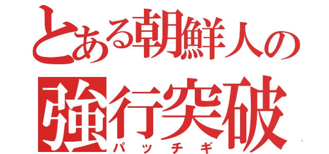 とある朝鮮人の強行突破（パッチギ）