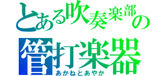 とある吹奏楽部の管打楽器（あかねとあやか）