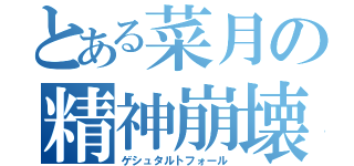 とある菜月の精神崩壊（ゲシュタルトフォール）