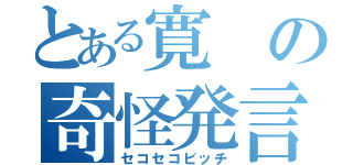 とある寛の奇怪発言（セコセコビッチ）