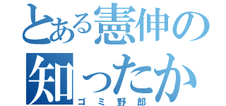 とある憲伸の知ったか（ゴミ野郎）