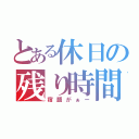 とある休日の残り時間（宿題がぁー）