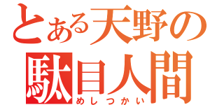 とある天野の駄目人間（めしつかい）