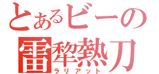 とあるビーの雷犂熱刀（ラリアット）