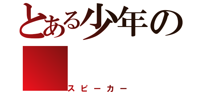 とある少年の（スピーカー）