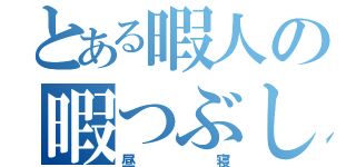 とある暇人の暇つぶし（昼寝）