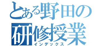 とある野田の研修授業（インデックス）