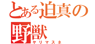 とある迫真の野獣（ヤリマスネ）