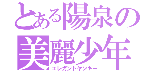 とある陽泉の美麗少年（エレガントヤンキー）