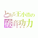 とある王小浩の破音功力（眾所皆知）