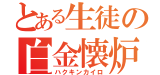 とある生徒の白金懐炉（ハクキンカイロ）