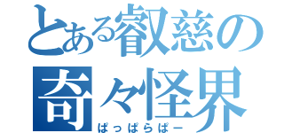 とある叡慈の奇々怪界（ぱっぱらぱー）