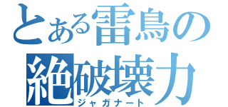 とある雷鳥の絶破壊力（ジャガナート）