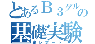 とあるＢ３グループの基礎実験（鬼レポート）