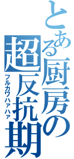 とある厨房の超反抗期（フルカワハァハァ）