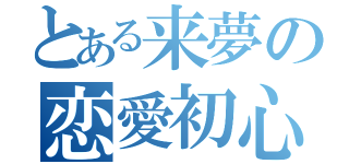 とある来夢の恋愛初心者（）