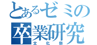 とあるゼミの卒業研究（文 化 祭）