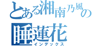 とある湘南乃風の睡蓮花（インデックス）