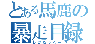 とある馬鹿の暴走目録（しげたっくー）