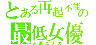 とある再起不能の最低女優（沢尻エリカ）