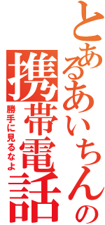 とあるあいちんの携帯電話（勝手に見るなよ）