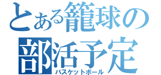 とある籠球の部活予定（バスケットボール）