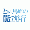 とある馬鹿の修学旅行（ルスツリゾート）