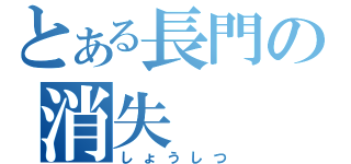 とある長門の消失（しょうしつ）