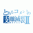 とあるコメントの支離滅裂Ⅱ（訳分からん）