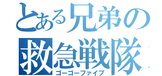 とある兄弟の救急戦隊（ゴーゴーファイブ）